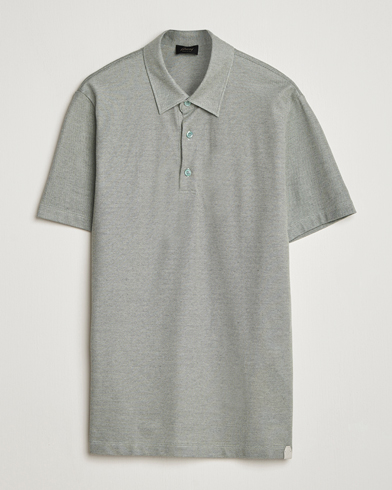 Brioni Short Sleeve Cotton Piquet Polo Light Green – Grön