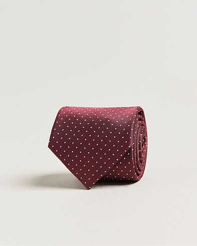 Brioni Jacquard Dot Silk Tie Burgundy – Röd