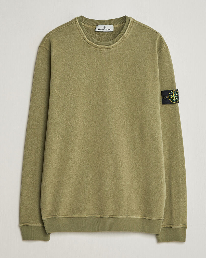 Stone Island Old Dyed Cotton Sweatshirt Military Green – Grön