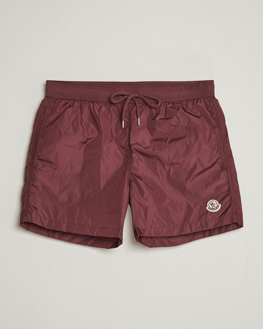Moncler Nylon Swim Shorts Burgundy – Röd