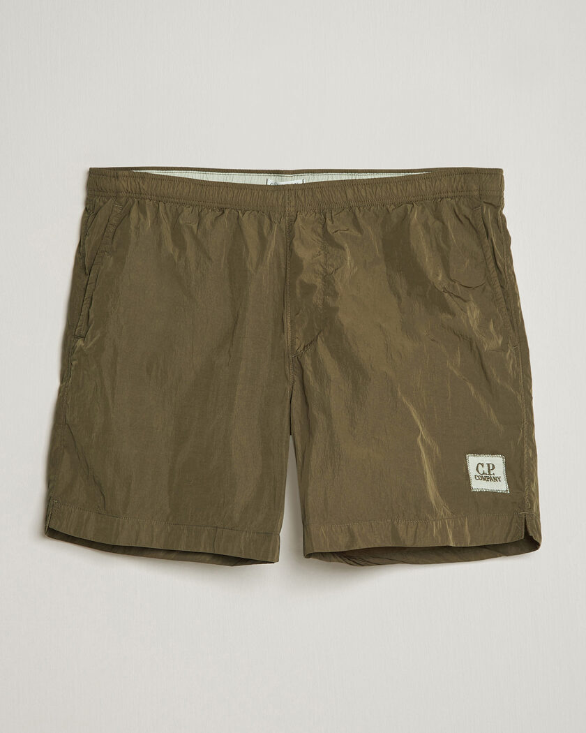 C.P. Company Eco Chrome Logo Swimshorts Olive – Grön