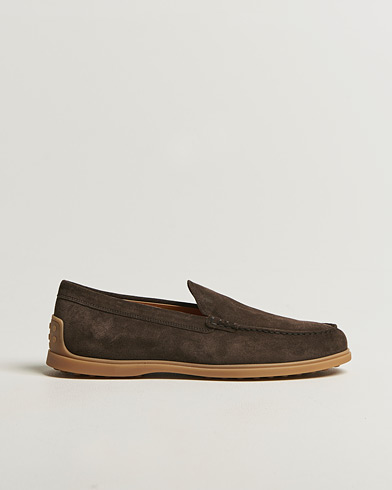 Tod's Gomma Leggera Loafers Dark Brown Suede – Brun