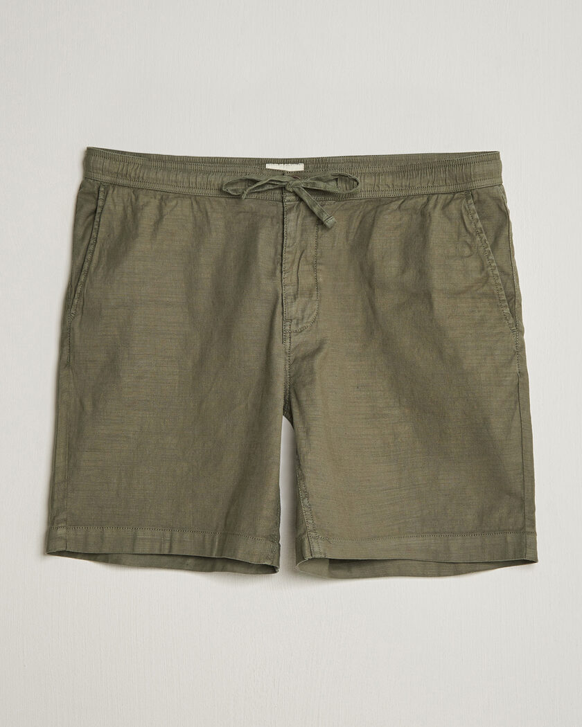 Morris Fenix Linen Shorts Olive – Grön