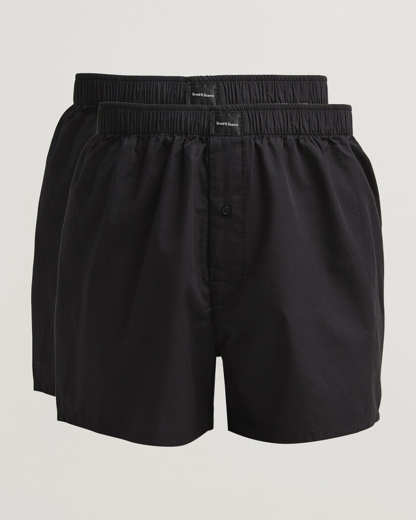 Bread & Boxers 2-Pack Boxer Shorts Black – Svart