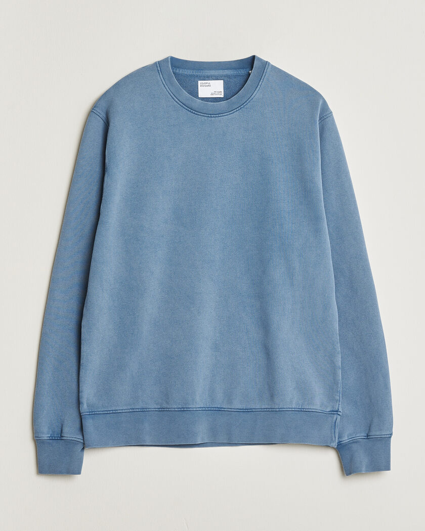 Colorful Standard Classic Organic Crew Neck Sweat Faded Indigo – Blå