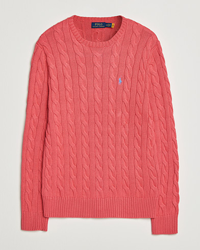 Polo Ralph Lauren Cotton Cable Pullover Pale Red – Röd