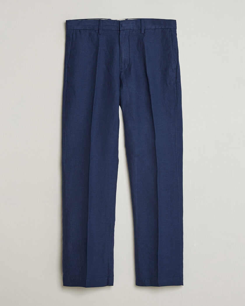 Polo Ralph Lauren Cotton Linen Pants Newport Navy – Blå