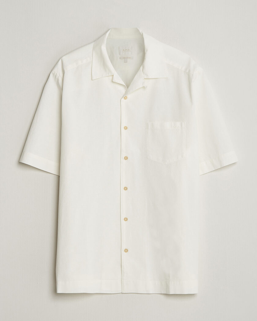 A.P.C. Jude Cotton/Linen Short Sleeve Shirt White – Vit