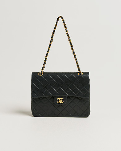 Chanel Pre-Owned Classic Double Flap Square Medium Lambskin Black – Svart