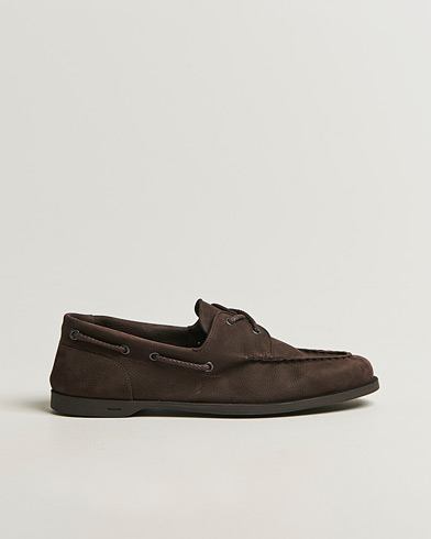 John Lobb Foil Boat Shoes Dark Brown Nubuck – Brun