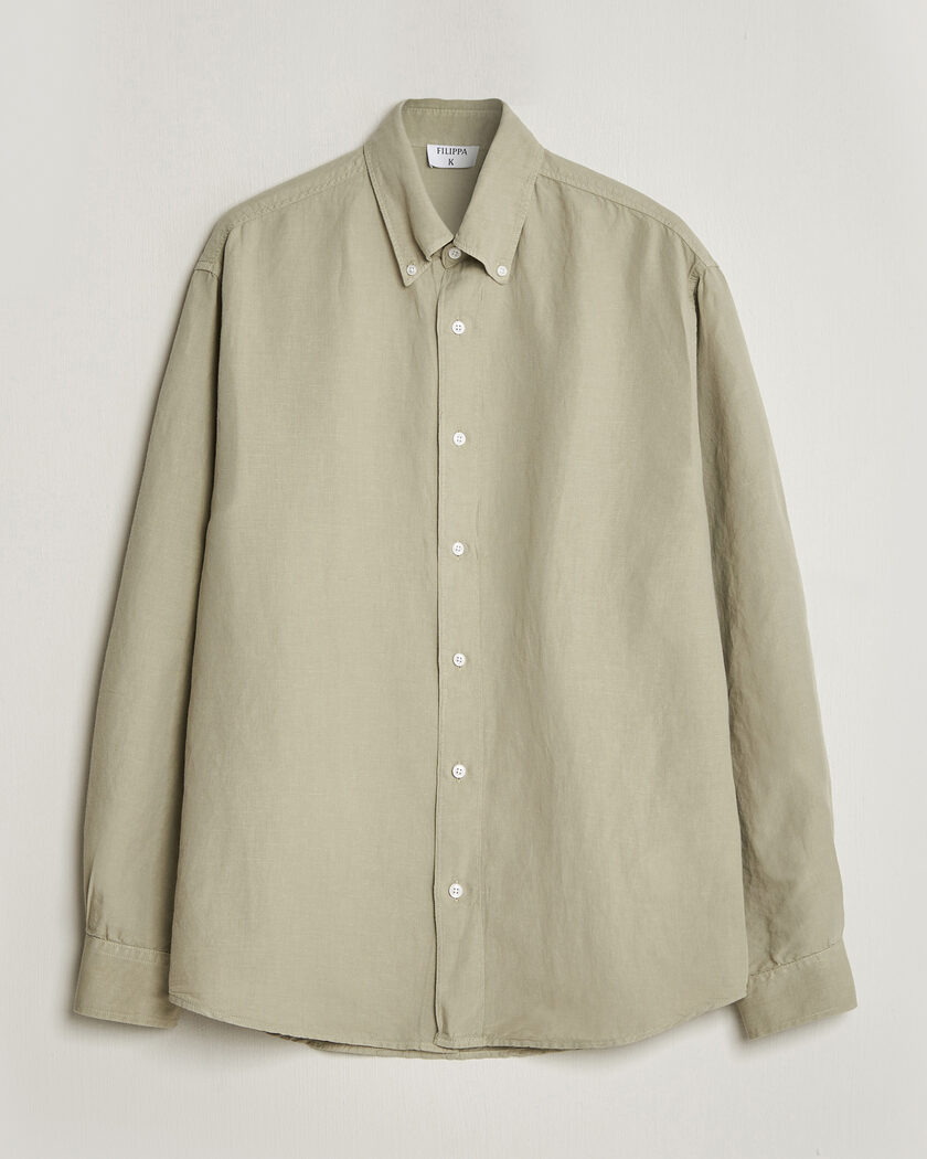 Filippa K Relaxed Cotton/Linen Shirt Light Green – Grön
