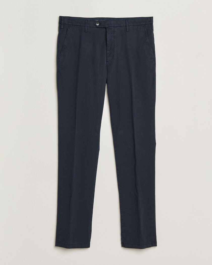 Canali Regular Fit Cotton/Stretch Chinos Navy – Blå