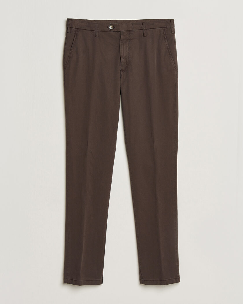 Canali Regular Fit Cotton/Stretch Chinos Dark Brown – Brun