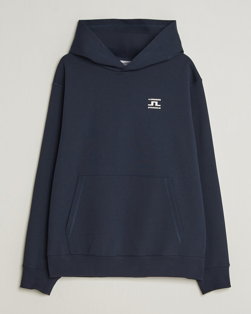 J.Lindeberg Club Printed Hoodie JL Navy – Blå