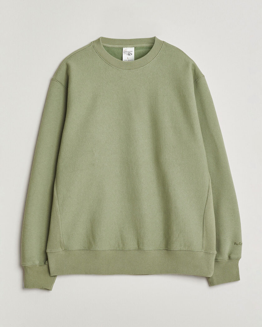 Nudie Jeans Hasse Crew Neck Sweatshirt Green – Grön