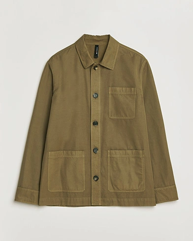 Kiton Cotton Canvas Chore Jacket Military – Grön