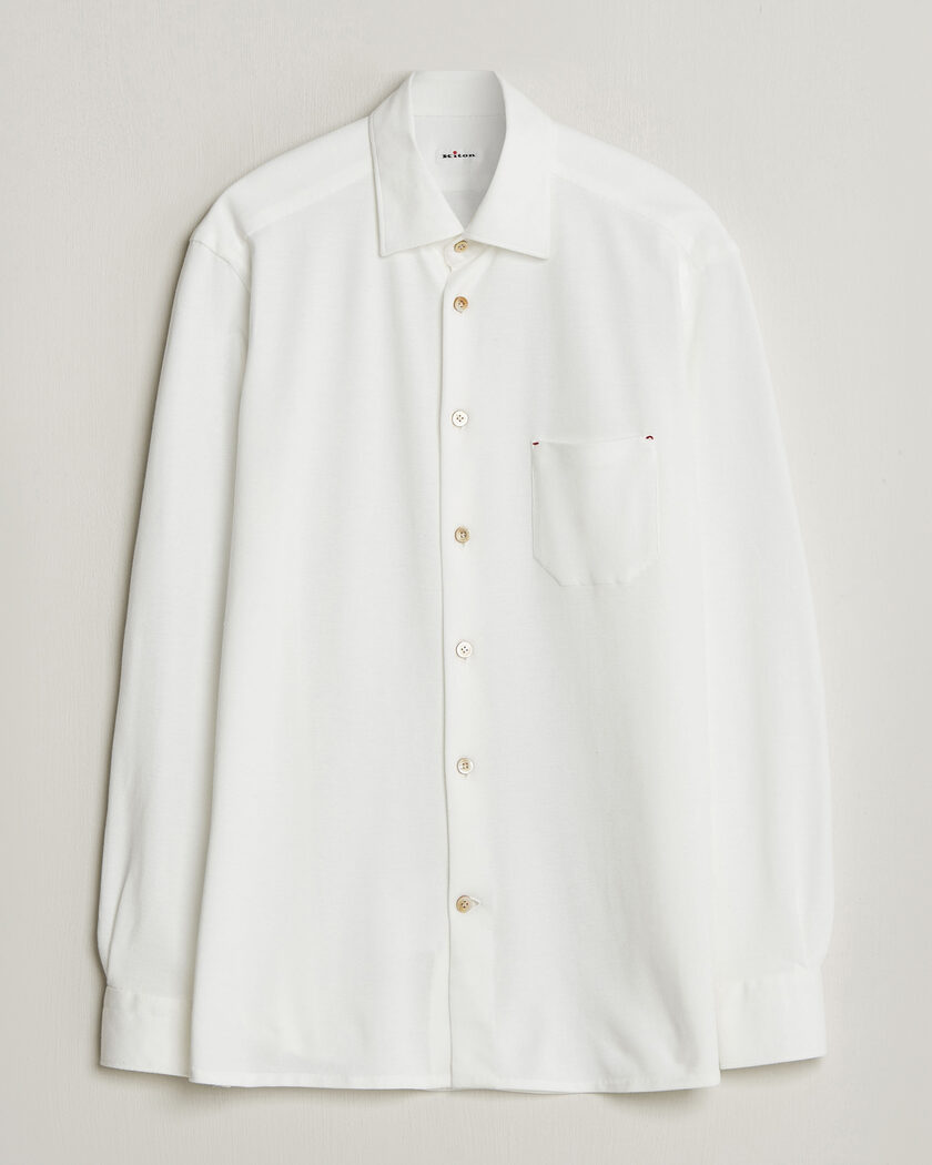 Kiton Jersey Piquet Shirt White – Vit