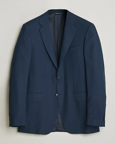 Canali Travel Wool Blazer Dark Blue – Blå