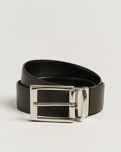 Canali Reversible Saffiano Belt Black/Brown – Flerfärgad
