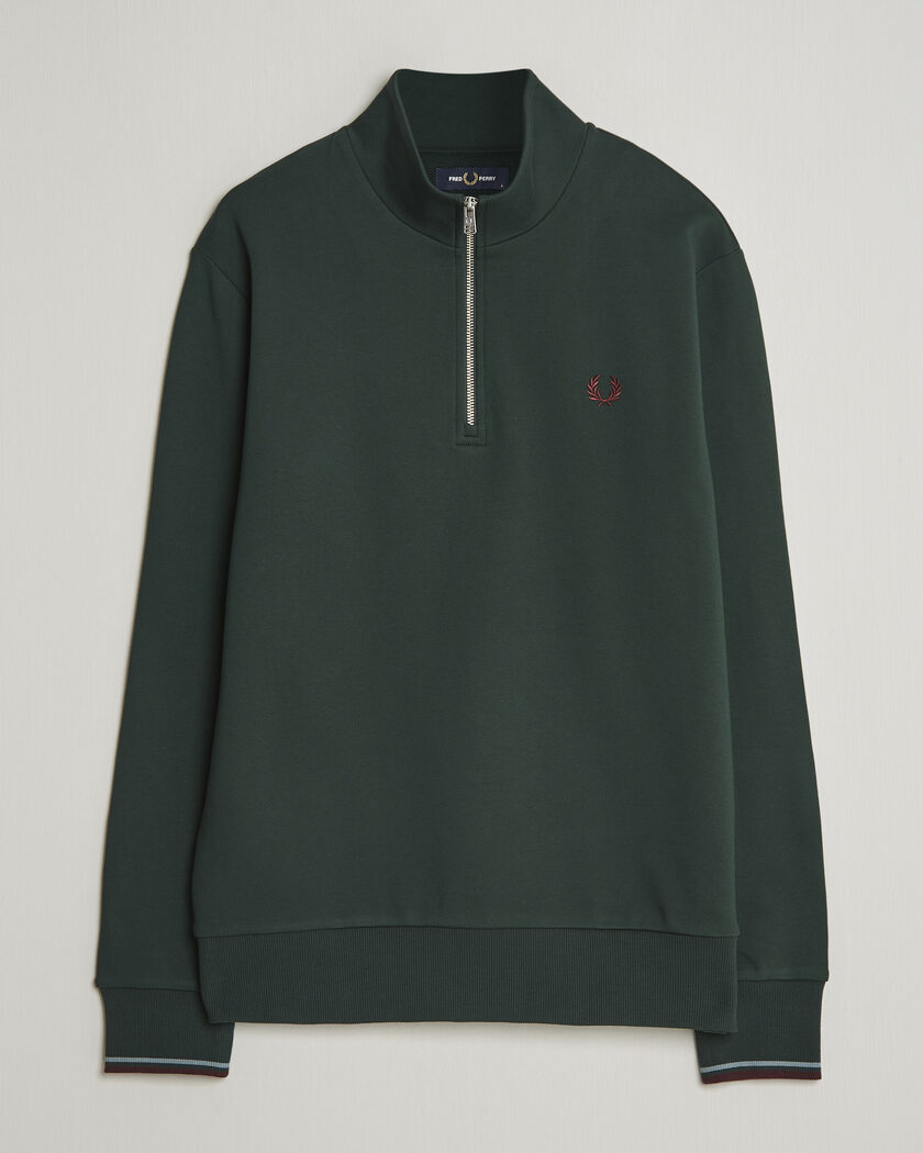 Fred Perry Half Zip Sweatshirt Grassroots Green – Grön