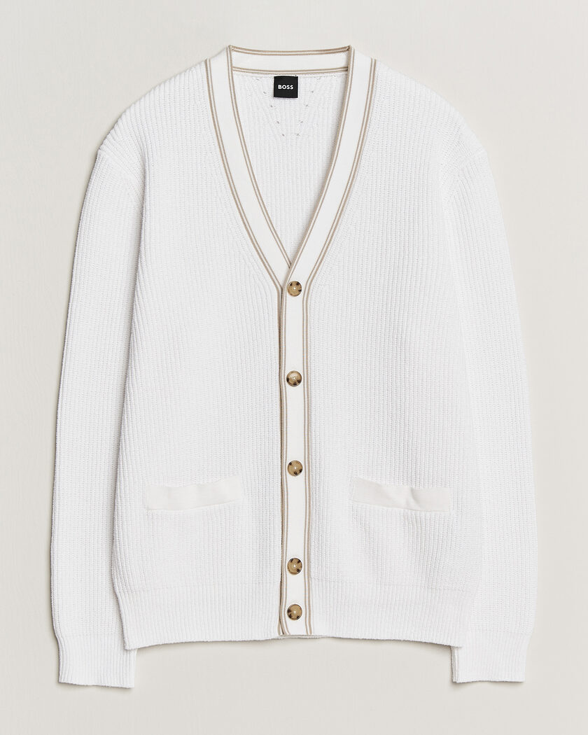 BOSS BLACK Napoli Knitted Cardigan White – Vit