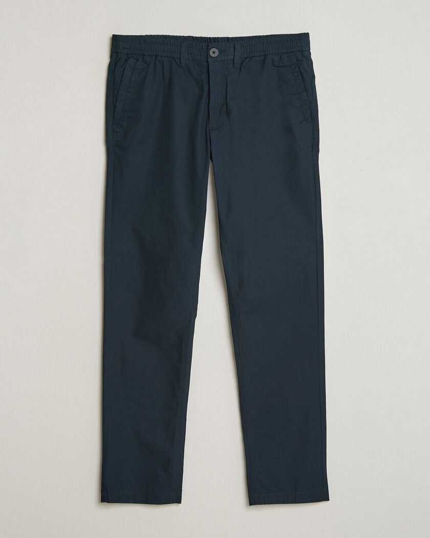 KnowledgeCotton Apparel Tim Tapered Cotton Stretch Pants Total Eclipse – Blå