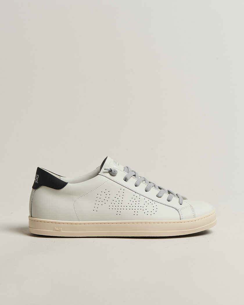 P448 John Leather Sneaker White/Black – Vit