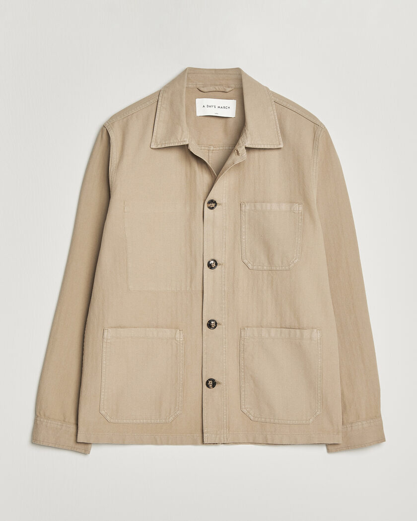 A Day's March Original Herringbone Overshirt Desert Taupe – Beige