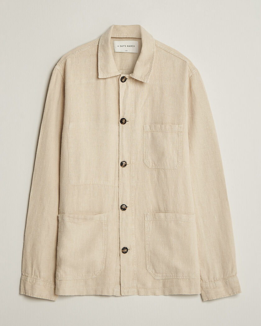 A Day's March Original Linen Overshirt Oyster – Beige