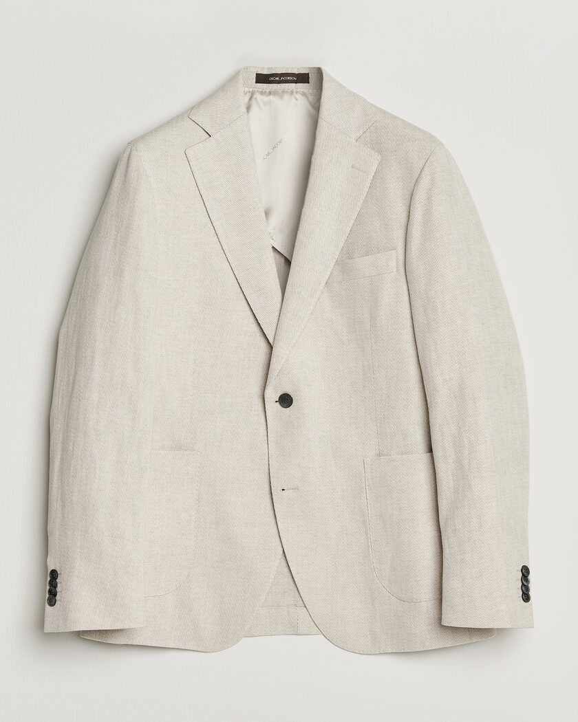 Oscar Jacobson Ferry Patch Cotton/Linen Blazer Off White – Vit