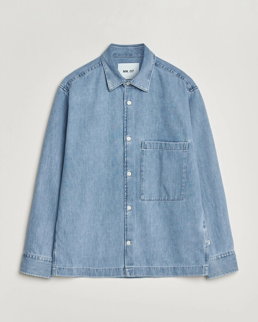 NN07 Freddy Denim Overshirt Light Blue – Blå