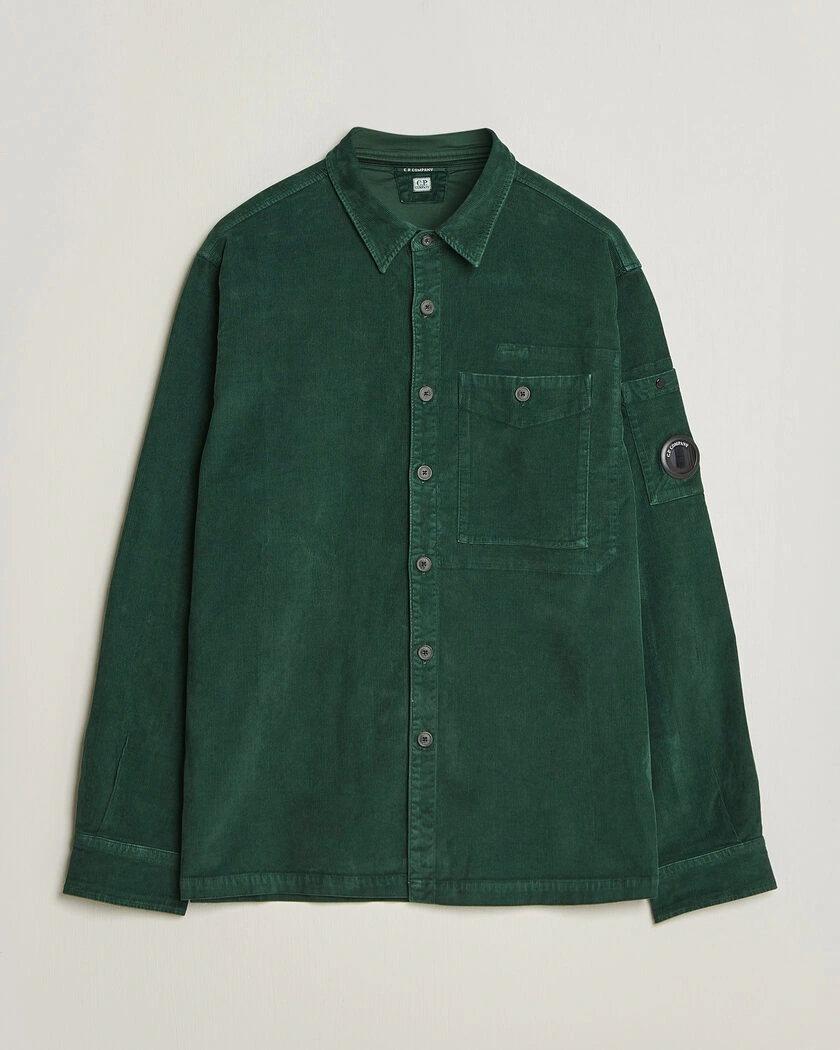 C.P. Company Corduroy Lens Overshirt Emerald Green – Grön