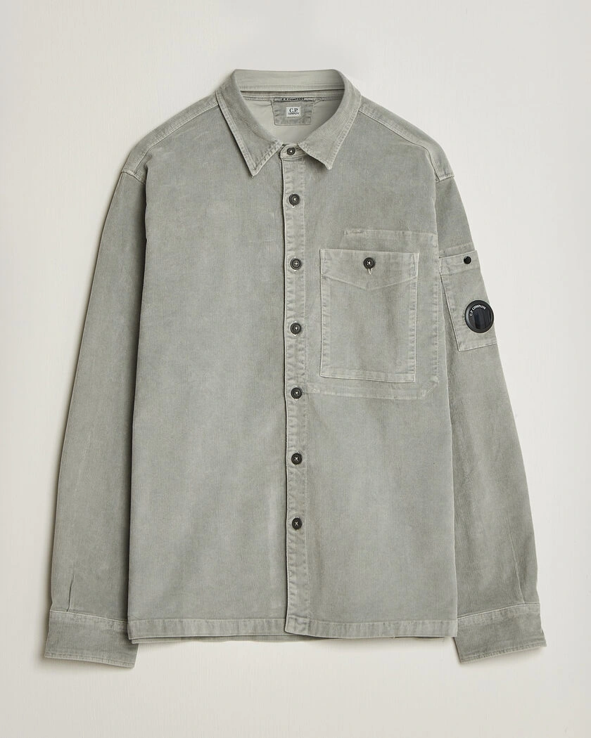 C.P. Company Corduroy Lens Overshirt Light Grey – Grå