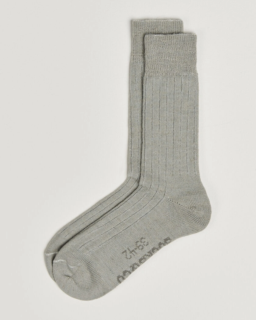 Alpacasocks & Co 2-Pack Ribbed Alpacka Wool Socks Light Grey – Grå