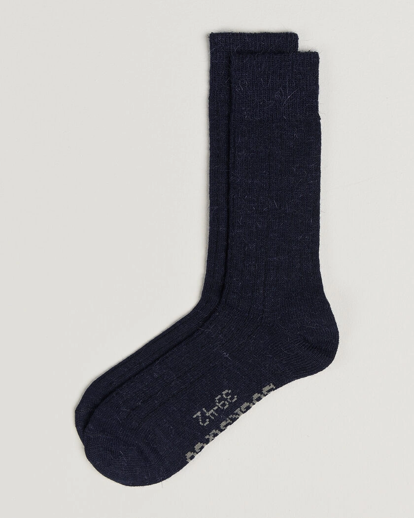 Alpacasocks & Co 2-Pack Ribbed Alpacka Wool Socks Navy – Blå