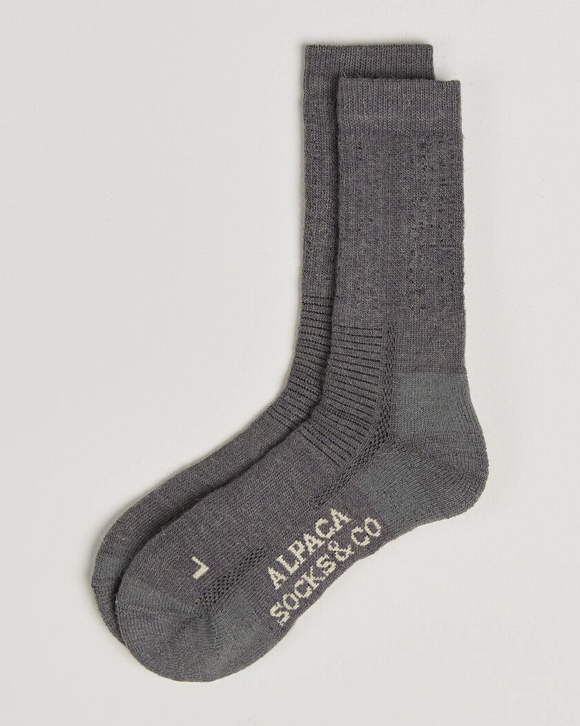 Alpacasocks & Co 2-Pack Heavy Alpacka Wool Socks Dark Grey – Grå
