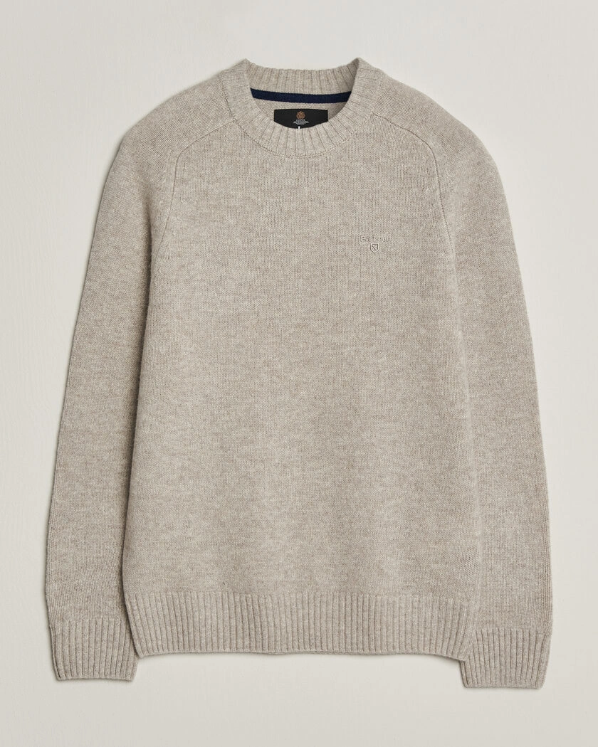 Barbour Lifestyle Newtown Lambswool Crewneck Light Grey Marl – Grå