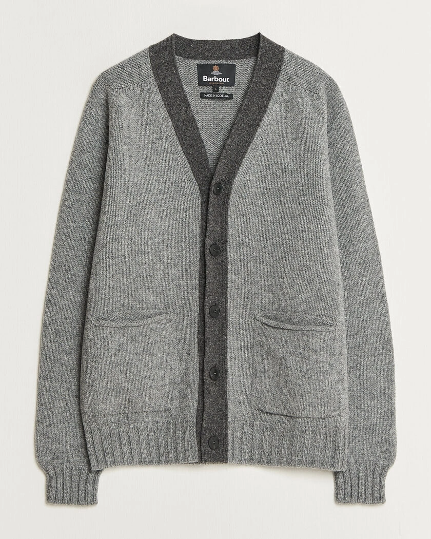 Barbour Lifestyle Scottish Made Knitted Cardigan Grey Marl – Grå