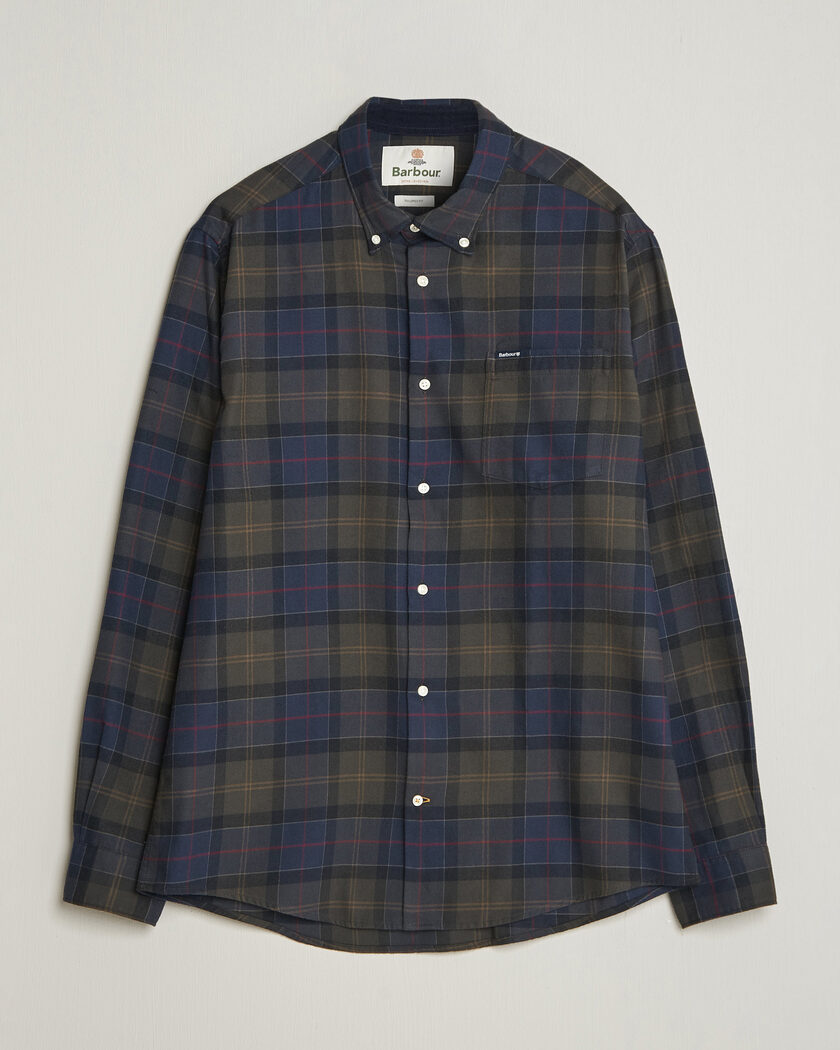 Barbour Lifestyle Flannel Check Shirt Shadow Classic – Grön