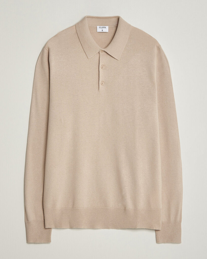Filippa K Knitted Polo Shirt Pearl Beige – Beige