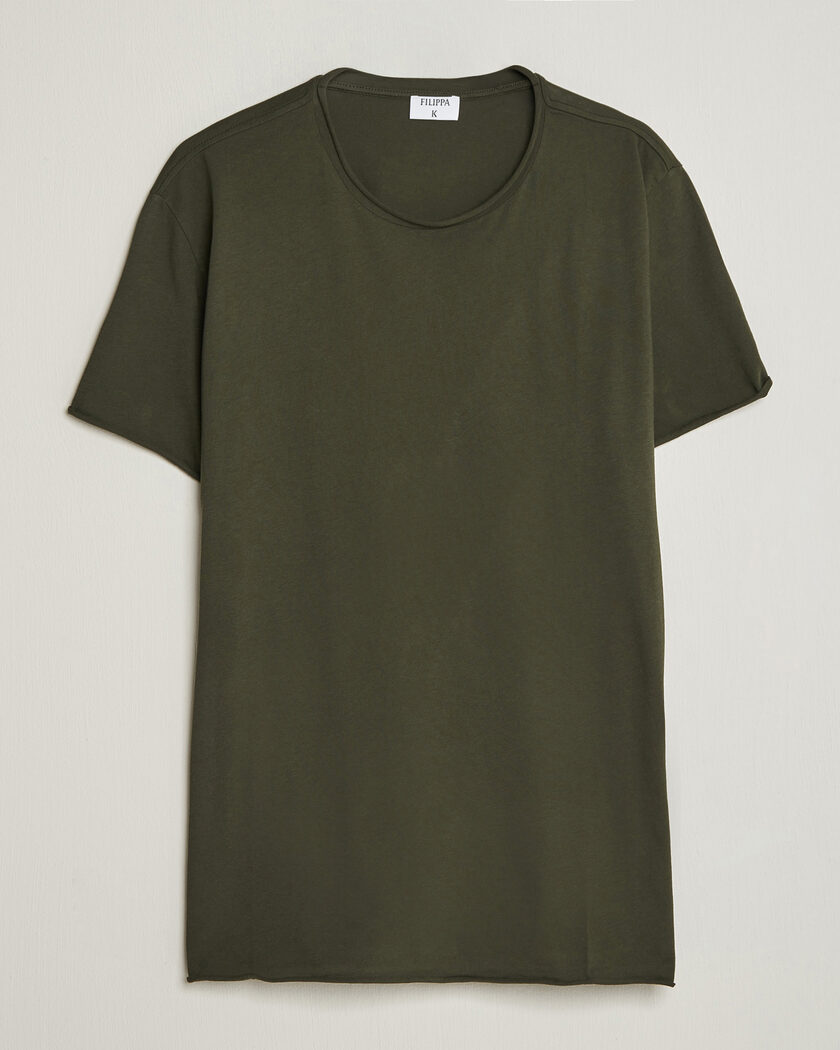 Filippa K Roll Neck Crew Neck T-Shirt Night Green – Grön