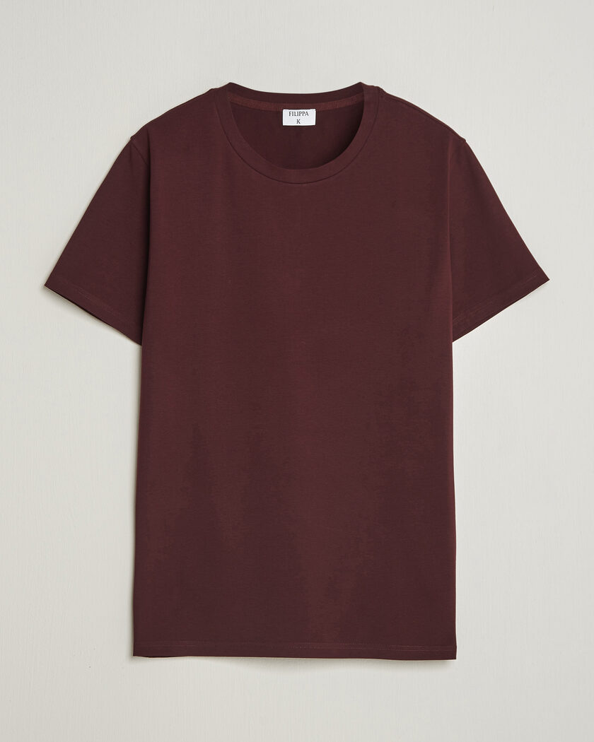 Filippa K Soft Lycra T-Shirt Dark Burgundy – Röd