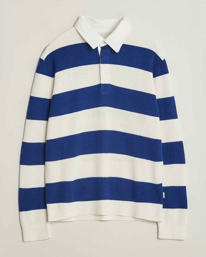 Gant Cotton/Merino Knitted Striped Rugger Cream – Vit