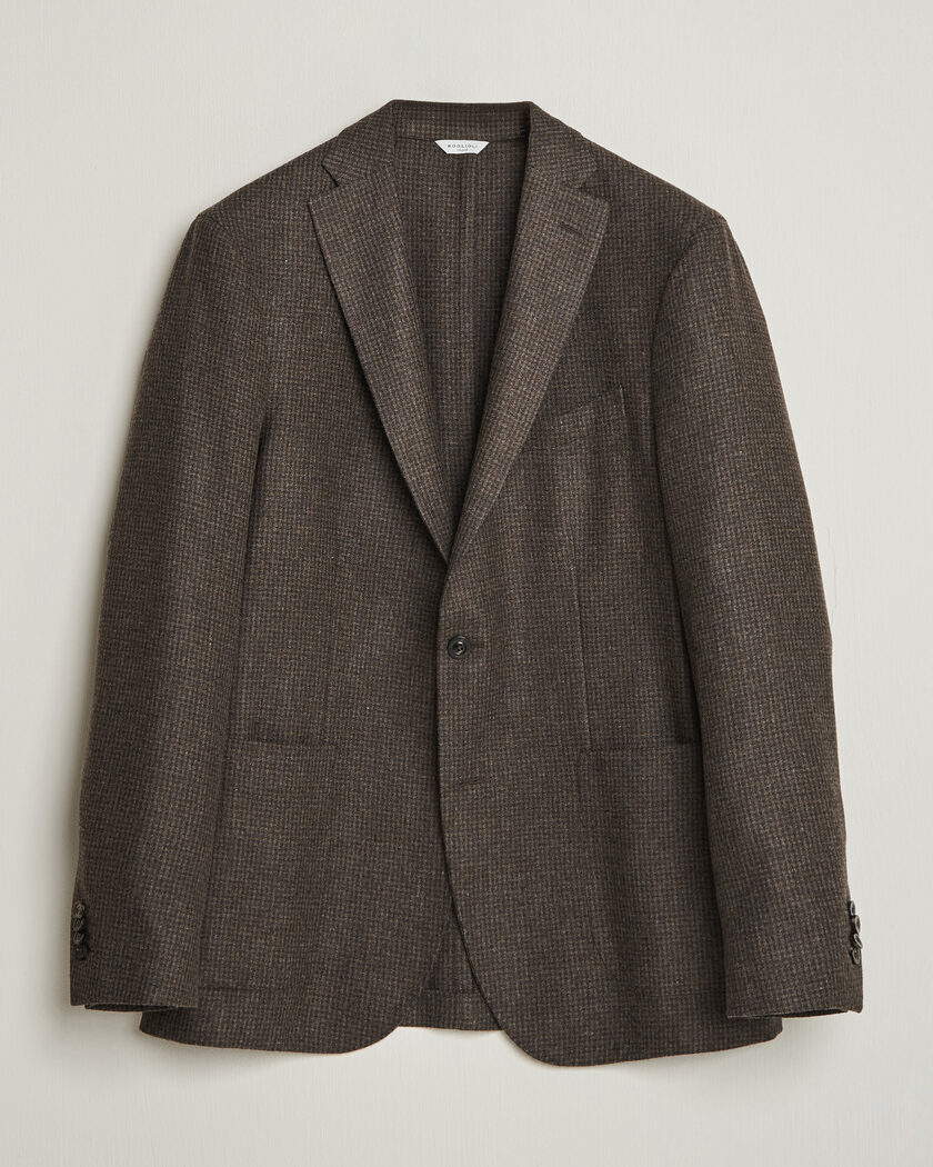 Boglioli K Jacket Wool Houndstooth Blazer Dark Brown – Brun