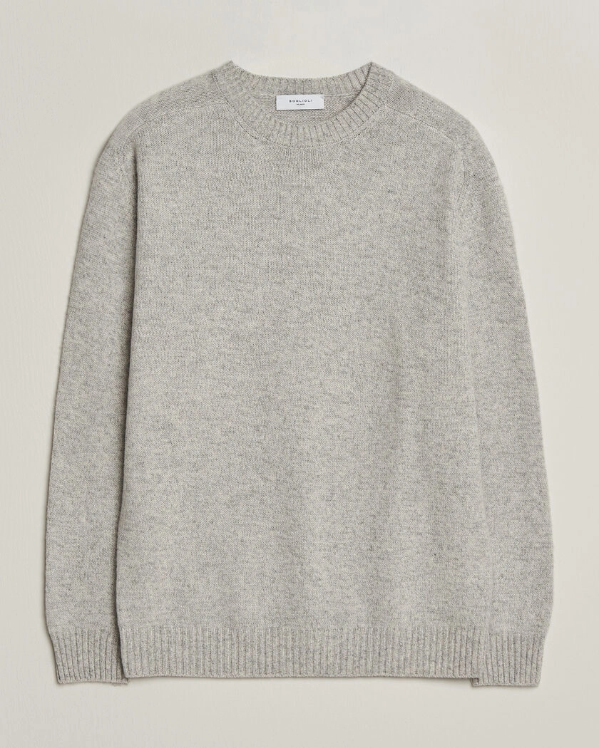 Boglioli Cloud Cashmere Crew Neck Light Grey – Grå