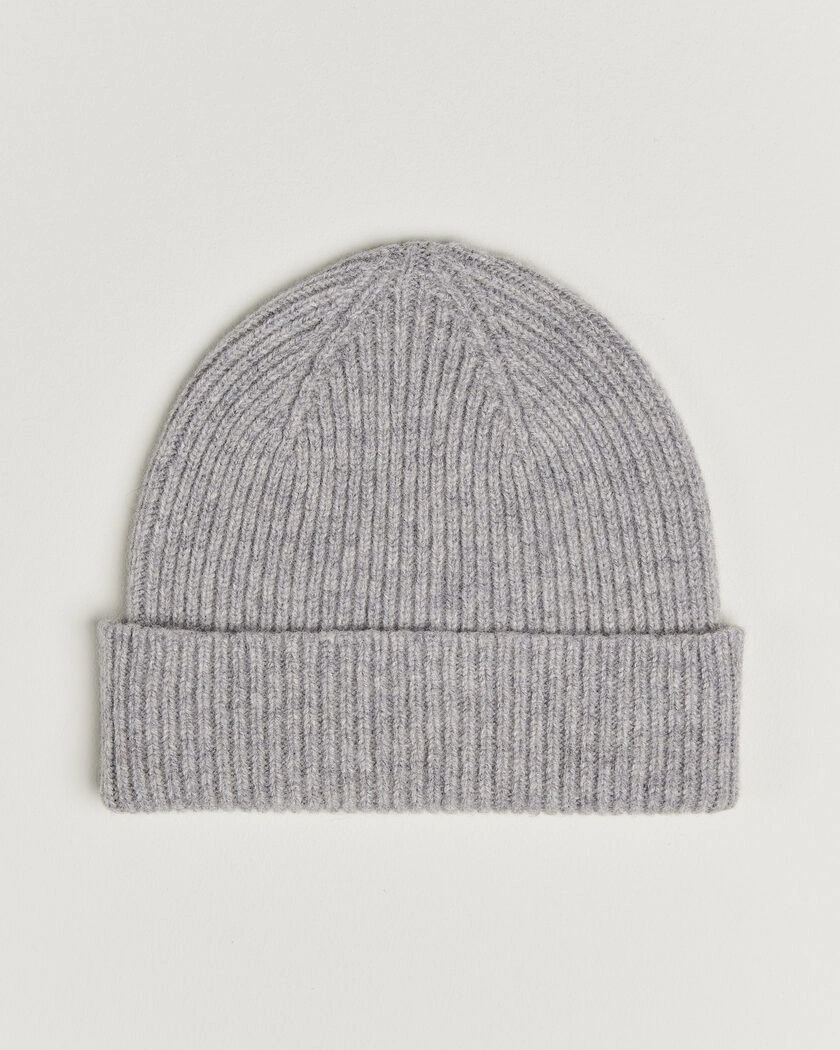 Robert Mackie Clyde Lambswool Beanie Light Grey – Grå