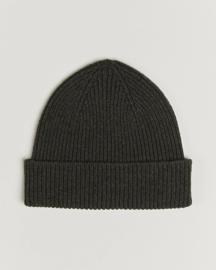 Robert Mackie Clyde Lambswool Beanie Seaweed Green – Grön