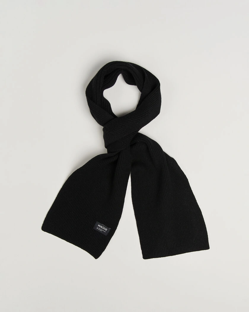 Robert Mackie Clyde Lambswool Scarf Black – Svart