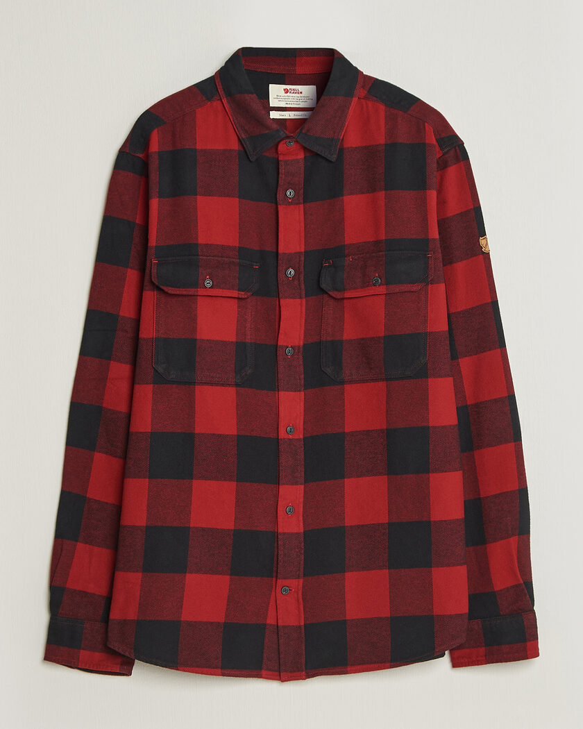 Fjällräven Övik Heavy Flannel Shirt Red/Black – Flerfärgad