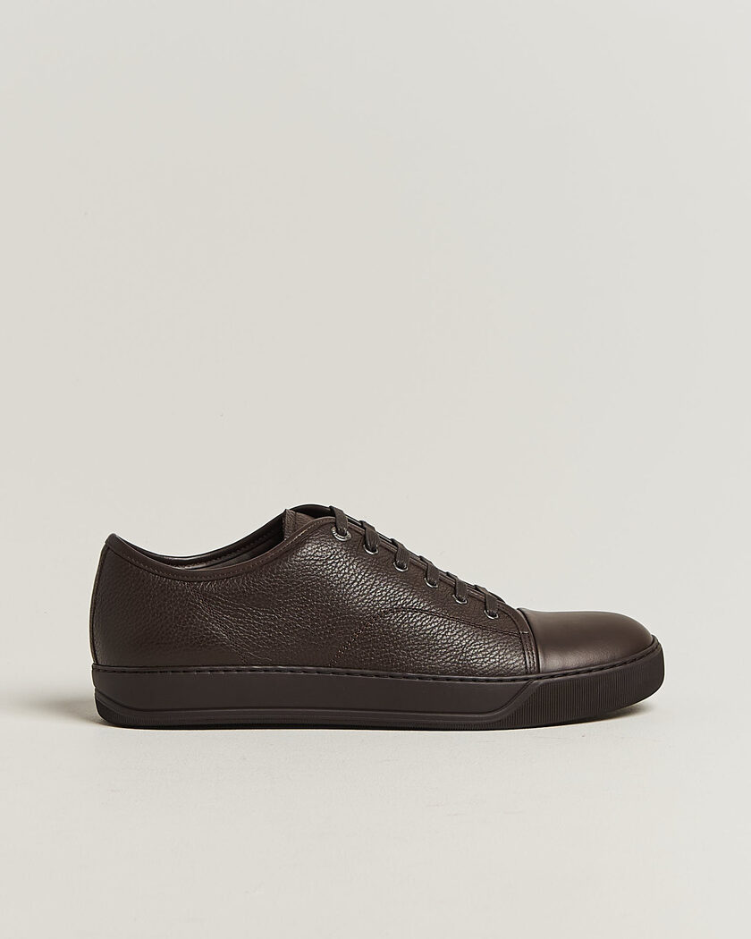 Lanvin DBB1 Grain Leather Cap Toe Sneaker Brown – Brun
